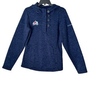Columbia NHL Colorado Avalanche Darling Days Pull Over Marled Blue Hoodie size M